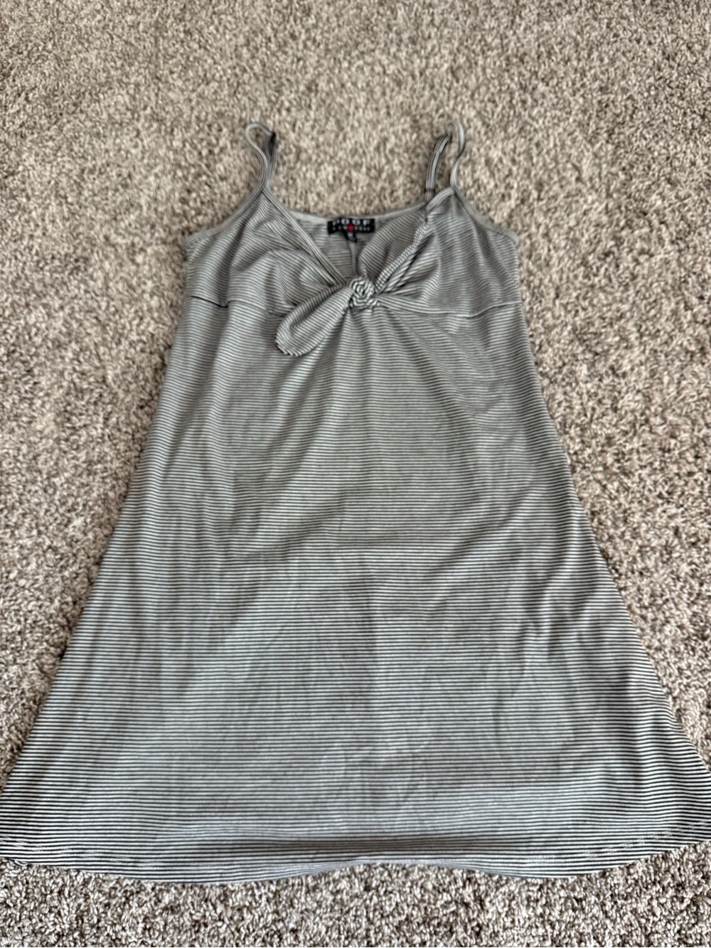 Striped Knot-Front Camisole Dress